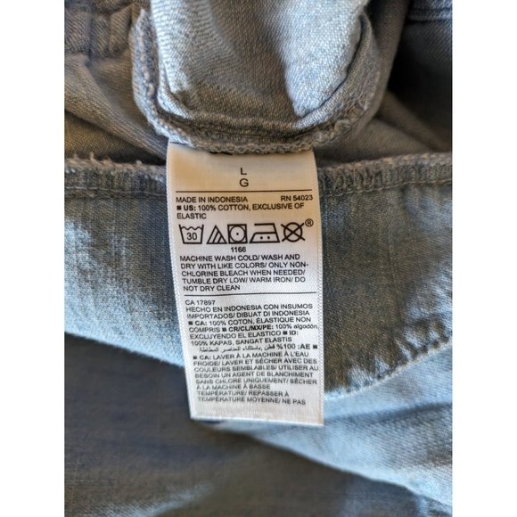 Old Navy Sleeveless Tie Waist Utility Jean Jumpsuit Size L Light Blue Cotton - Picture 5 of 6